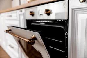 Close-up-oven-with-golden-details